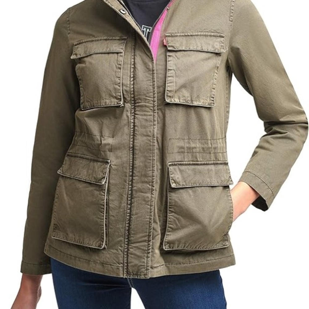 Levi’s Women’s Military Jacket - Cotton, Large, Olive